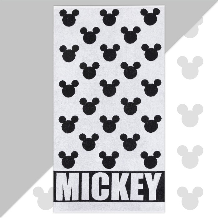 Полотенце махровое Mickey Микки Маус, белый, 70х130 см, 100% хлопок, 420гр/м2