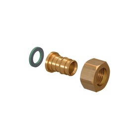 

Штуцер Uponor 1023016, PEX, d=20 мм х 3/4", с накидной гайкой, латунь