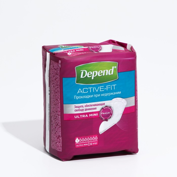 

Прокладки при недержании Depend Ultra Mini, женские, 12 шт.