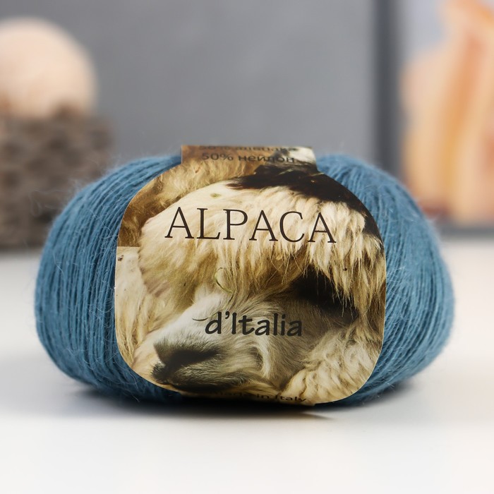 фото Пряжа "alpaca d'italia" 50% альпака, 50% нейлон 300м/50гр (15 джинса) seam