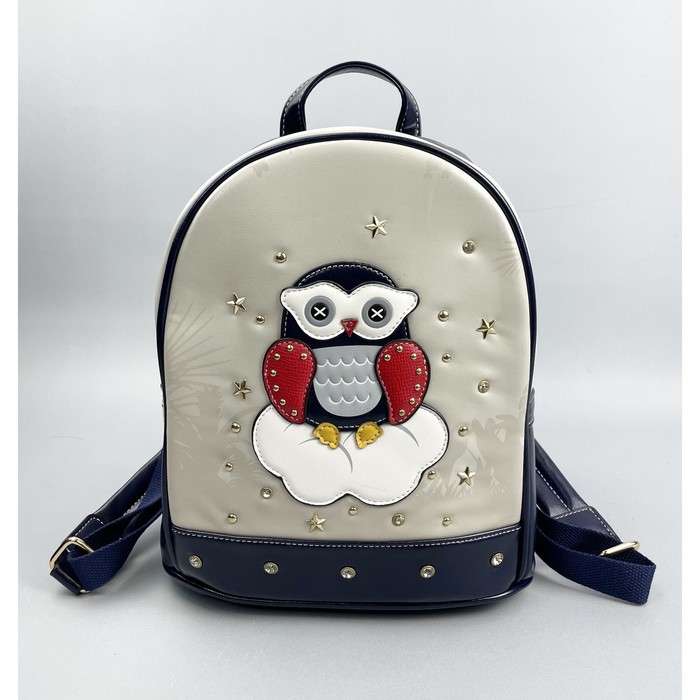 Рюкзак, отдел на молнии, цвет белый/синий 26х30х12см