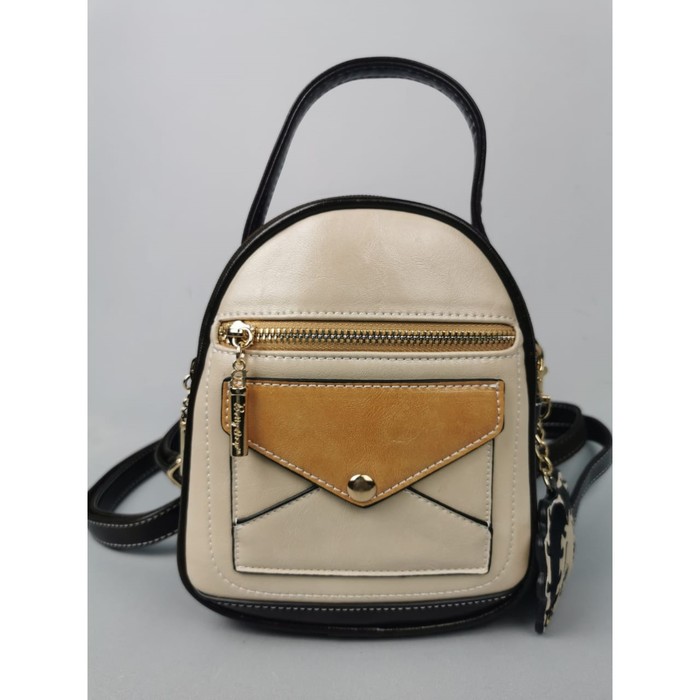 сумка(Кросс-боди)-Рюкзак, отдел на молнии, цвет бежевый 17х19,5х8см