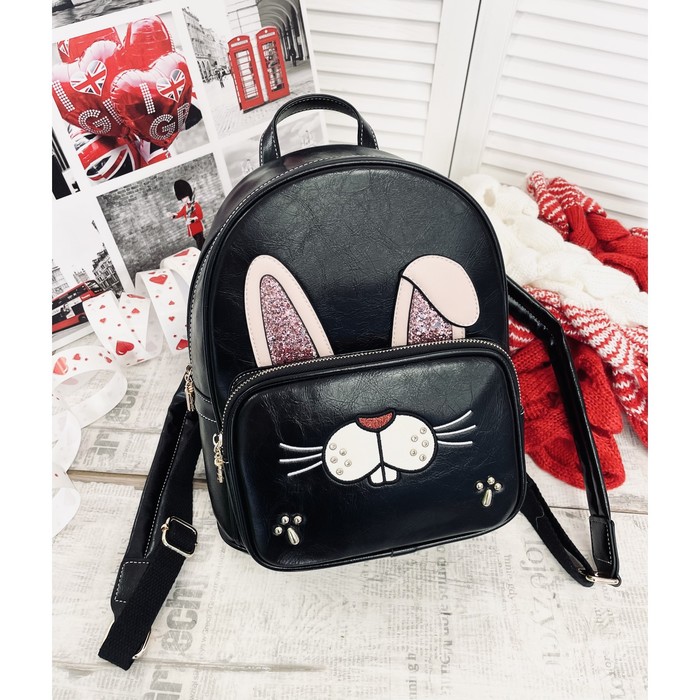 Рюкзак, отдел на молнии, цвет черный 26х30х13см