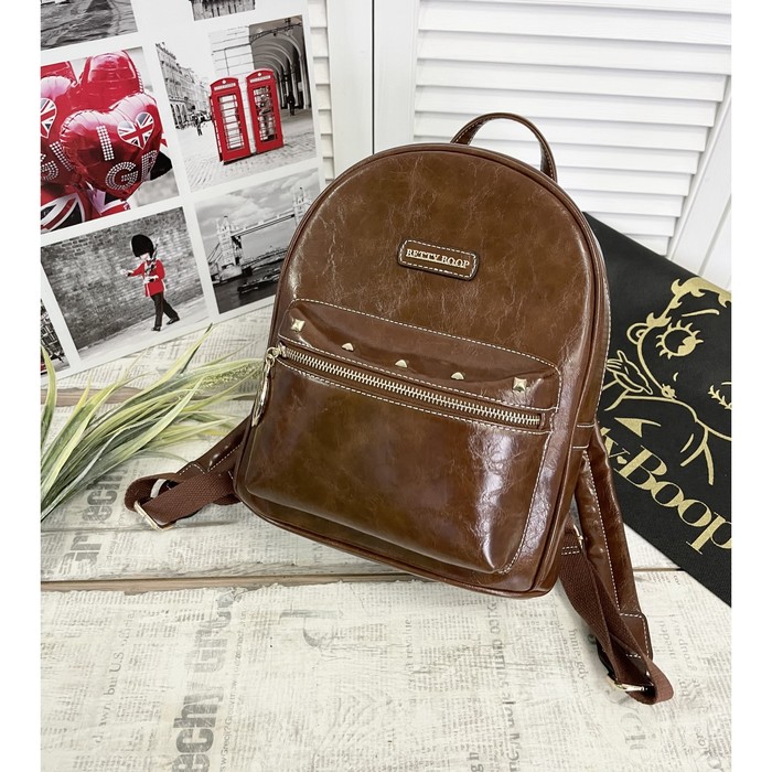 Рюкзак, отдел на молнии, цвет коричневый 26х30х12см