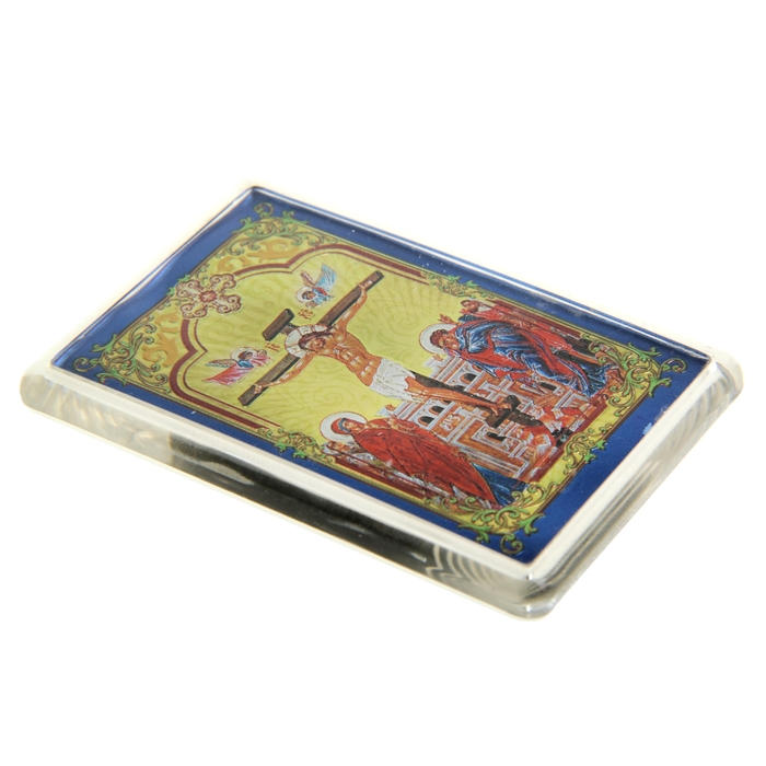 Икона в авто "Распятие Христово", с клеящейся основой