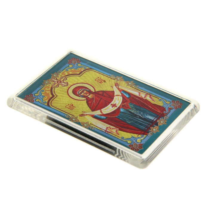 Икона в авто "Покрова Пресвятой Богородицы", с клеящейся основой