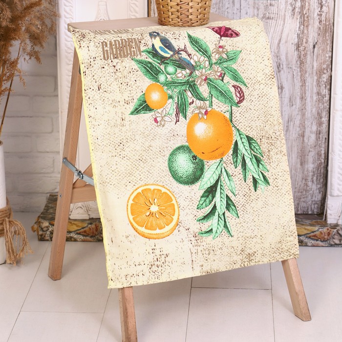 

Полотенце кухонное "Три Фрукта"45х60 см, 160 гр/м, вафля, 100% хлопок, рис 3 (в пакете)