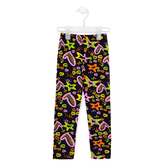 Леггинсы для девочки, цвет темно-синий/звезды, рост 98