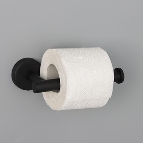 Держатель для туалетной бумаги, 16,2×2,5×9,5 см, нержавеющая сталь, цвет чёрный Ош