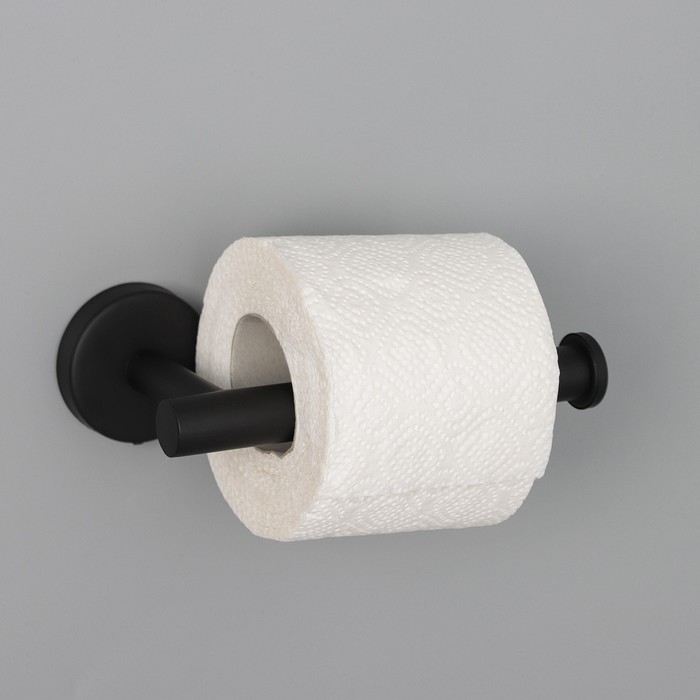 Держатель для туалетной бумаги, 16,2×2,5×9,5, нержавеющая сталь, цвет чёрный