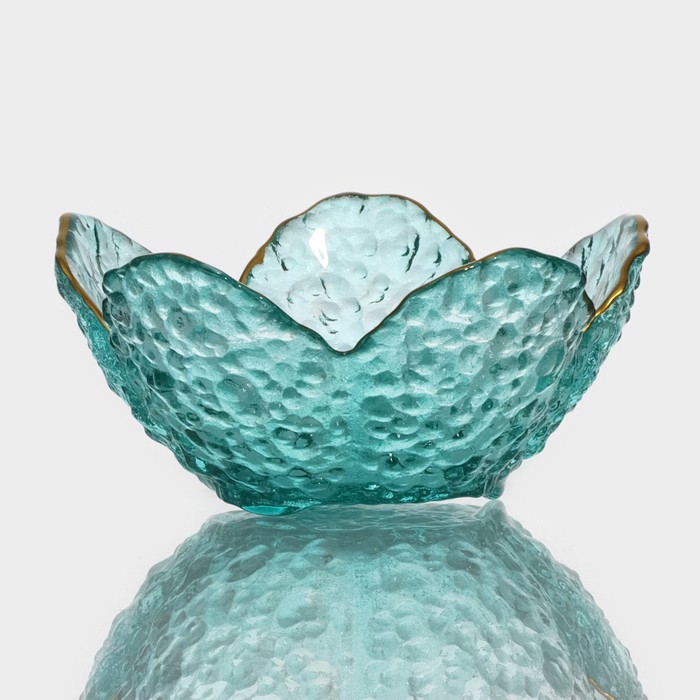 Салатник стеклянный фигурный «Цветок», 150 мл, 12×5 см салатник стеклянный фигурный цветок 150 мл d 12 см цвет прозрачный