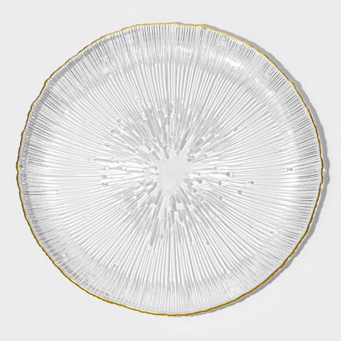 Тарелка стеклянная «Фейерверк», d=15,5 см, цвет прозрачный тарелка стеклянная подстановочная фейерверк d 32 см цвет серый