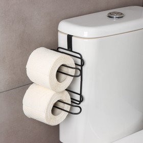 Держатель для туалетной бумаги Доляна, двойной, 17×11×19,5 см, цвет чёрный Ош
