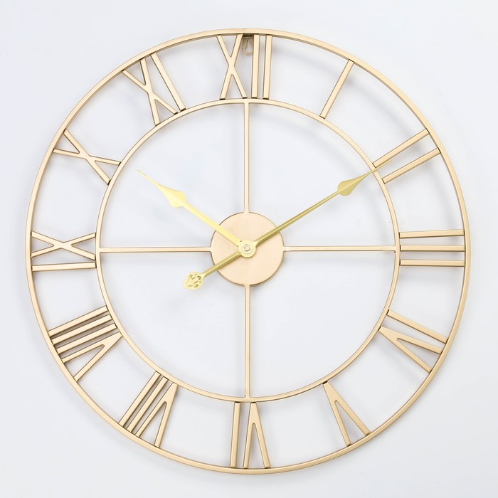 Часы настенные, серия: Лофт, плавный ход, d-60 см, золото часы настенные серия лофт плавный ход d 60 см