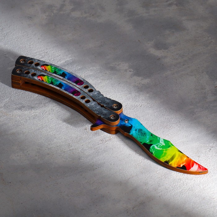сувенир деревянный нож бабочка радужный 7560860 Сувенир деревянный «Нож Бабочка» радужный
