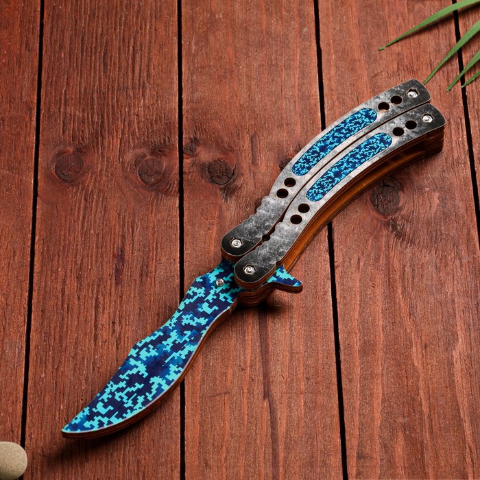 Сувенир деревянный «Нож Бабочка» голубой деревянное детское оружие без бренда сувенир деревянный нож бабочка