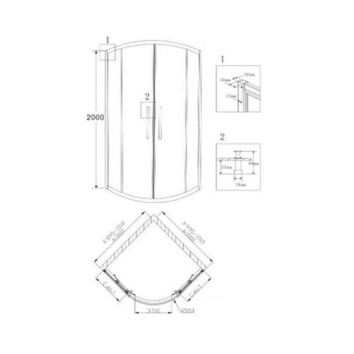 

Душевое ограждение GROSSMAN PR-100S, 100x100x200 см, прозрачное, хром