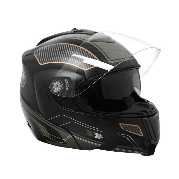 Шлем модуляр, графика, черно-зеленый, размер XL, FF839