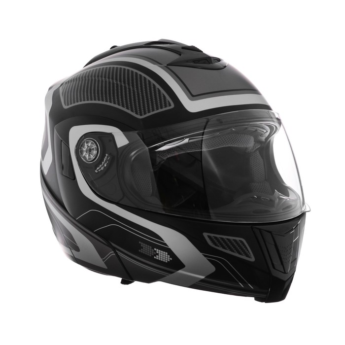 Шлем модуляр, графика, черно-серый, размер L, FF839 шлем модуляр rev 19 матовый размер m чёрный