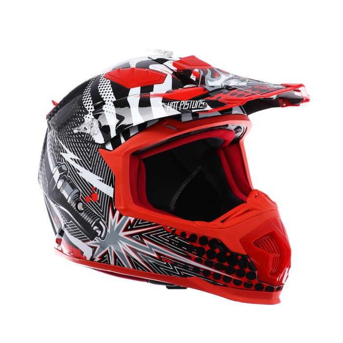 Шлем кроссовый, графика, красный, размер XL, MX315