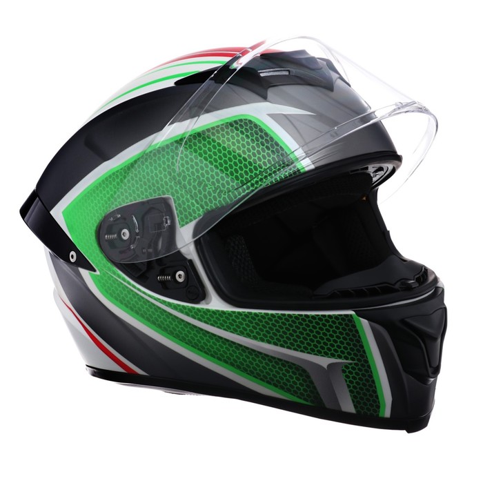 Шлем интеграл, графика, зеленый, размер M, FF867