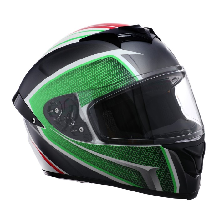 Шлем интеграл, графика, зеленый, размер XL, FF867