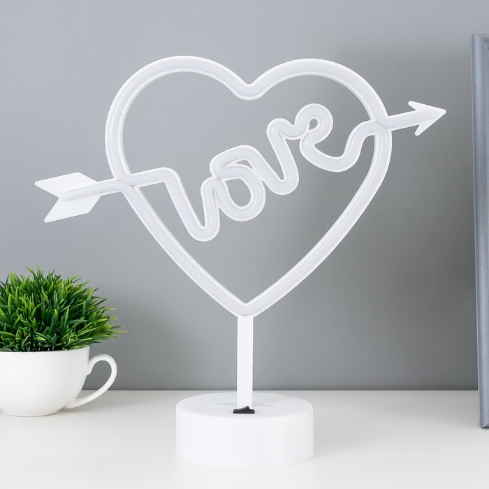 

Ночник "Любовь" LED (розовый свет) от батареек 3хААА USB 29x10x28 см