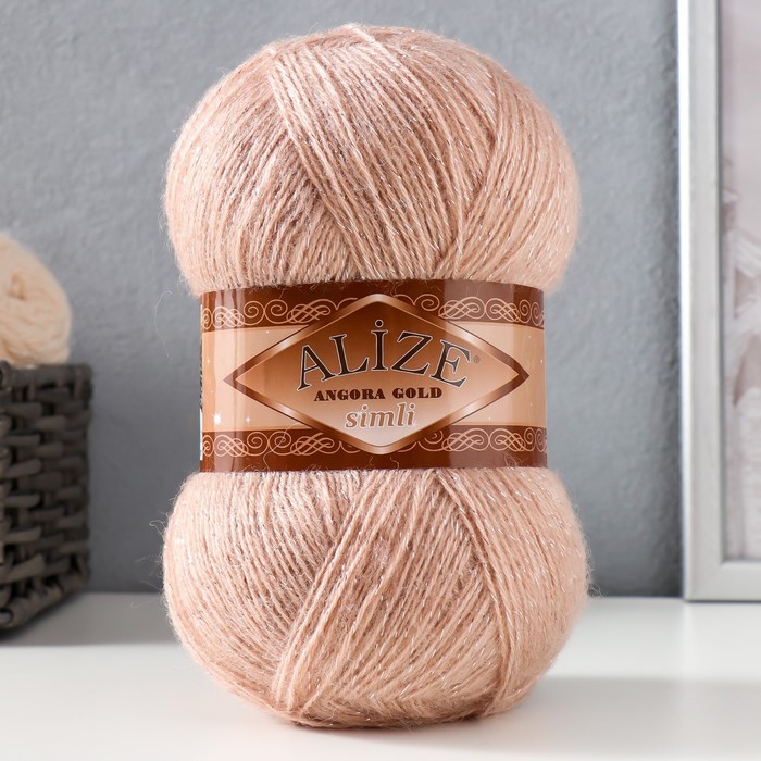 

Пряжа "Angora Gold Simli" 75% акрил, 20% шерсть, 5% металлик 500м/100гр (757)