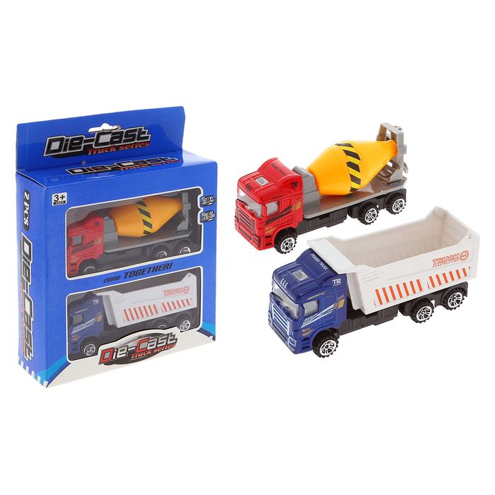 Набор металлических грузовиков "Стройтехника", 2 шт., МИКС