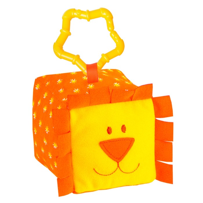 Развивающий мягкая игрушка "Кубик ЗооМякиш Львёнок" с бубенчиком