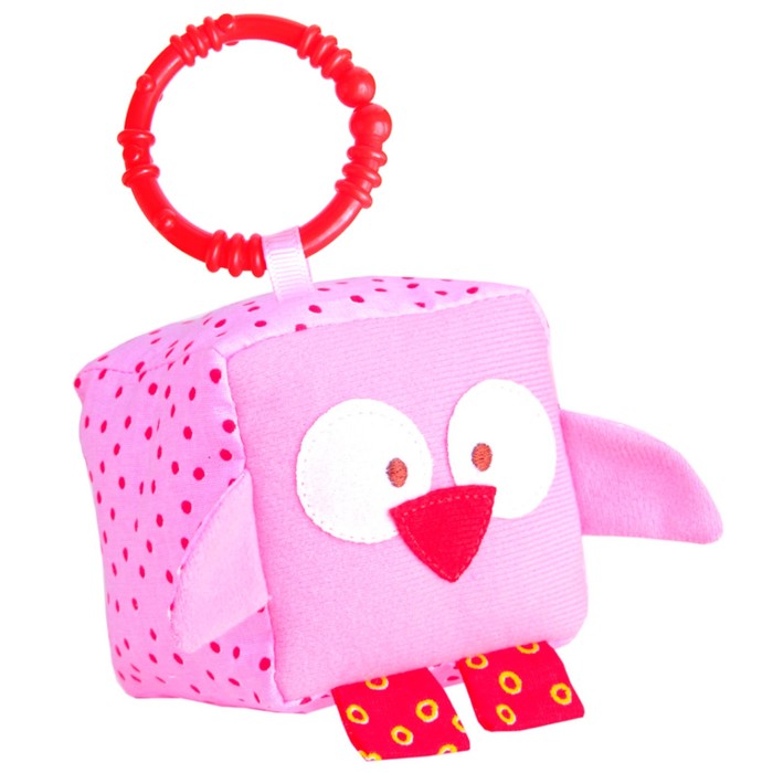 Развивающий кубик "ЗооМякиш Совенок" с бубенчиком