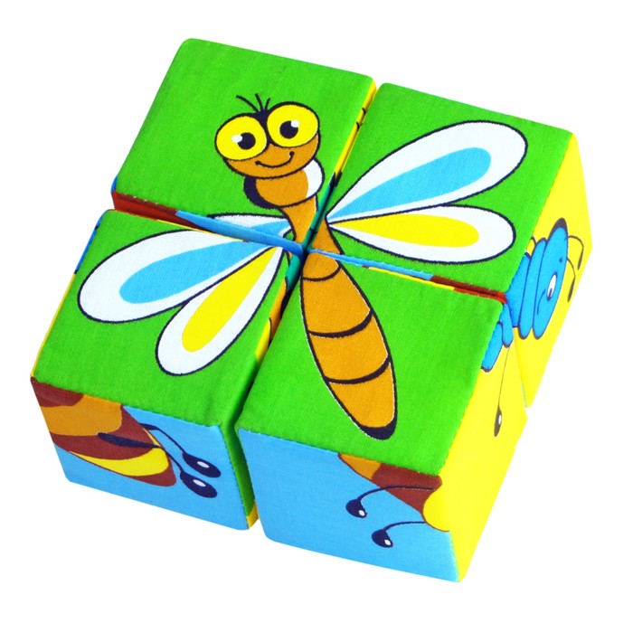 Набор мягких кубиков "Собери картинку. Насекомые"