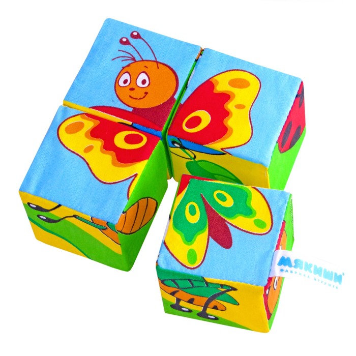 Набор мягких кубиков "Собери картинку. Насекомые"