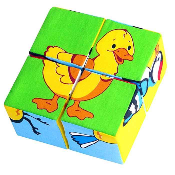 Набор мягких кубиков "Собери картинку. Птицы"