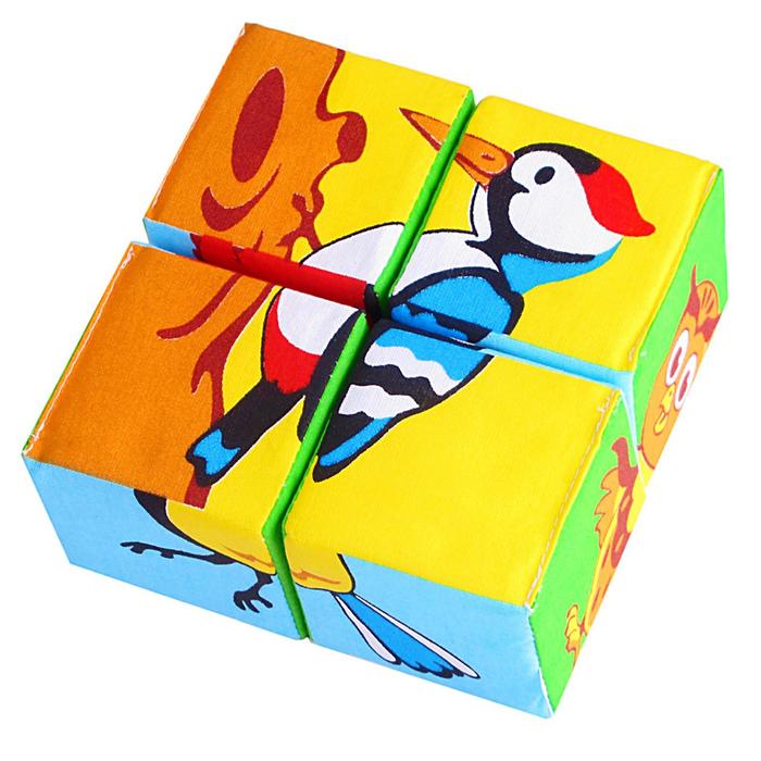 Набор мягких кубиков "Собери картинку. Птицы"