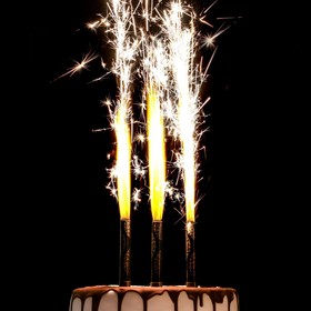 купить Набор тортовых свечей фонтанов Золотой узор, 10 см, 3 шт, картон