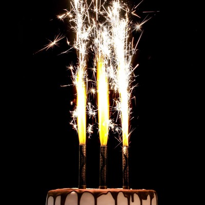Набор тортовых свечей фонтанов Золотой узор, 10 см, 3 шт, картон