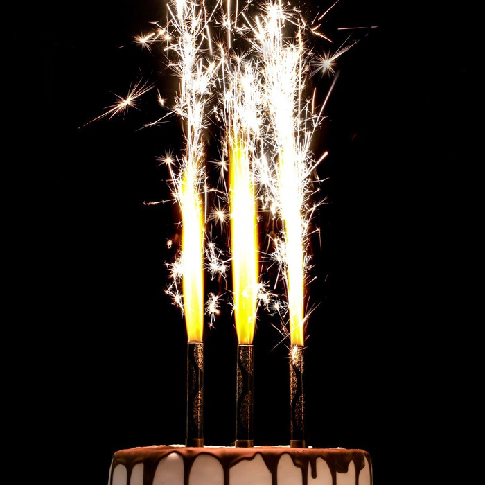 Свечи фонтаны для торта Золотой узор, 10 см, 30 секунд, 3 шт свечи фонтаны для торта шарики 10 см 30 секунд 3 шт