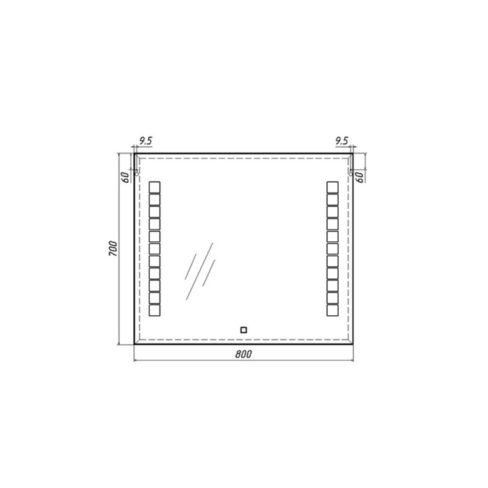 

Зеркало "Quadro 80 alum" с подсветкой