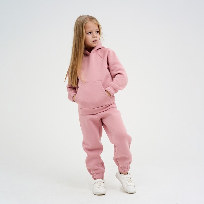 Костюм детский с начёсом (толстовка, брюки) KAFTAN Basic line р.28 (86-92), розовый