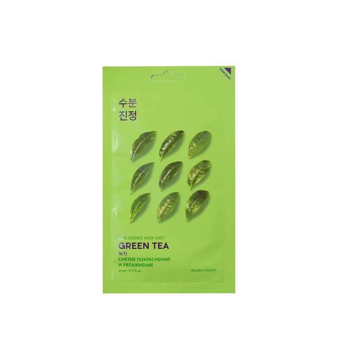 фото Противовоспалительная тканевая маска pure essence mask sheet green tea, зеленый чай holika holika