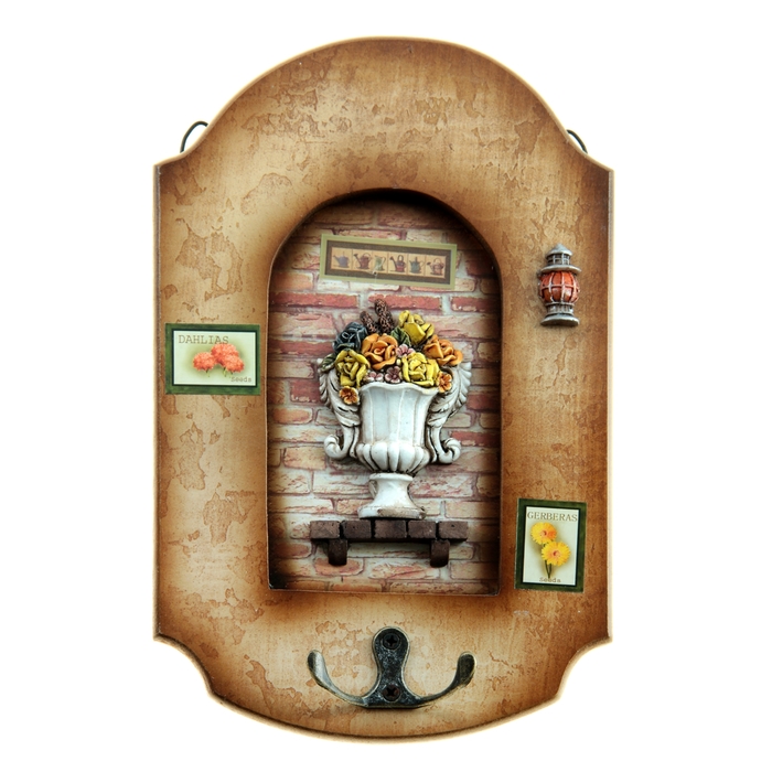 Крючки декоративные "Вазон с цветами", МИКС