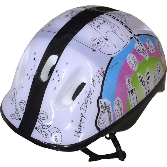 фото Шлем защитный подростковый atemi akh06gm, цвет аквапринт, размер окруж 52-54 см, м 6-12 лет 764042