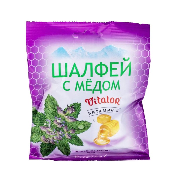 

Карамель леденцовая ВИТАЛОР вкус шалфея/мёд/витамин С 60г