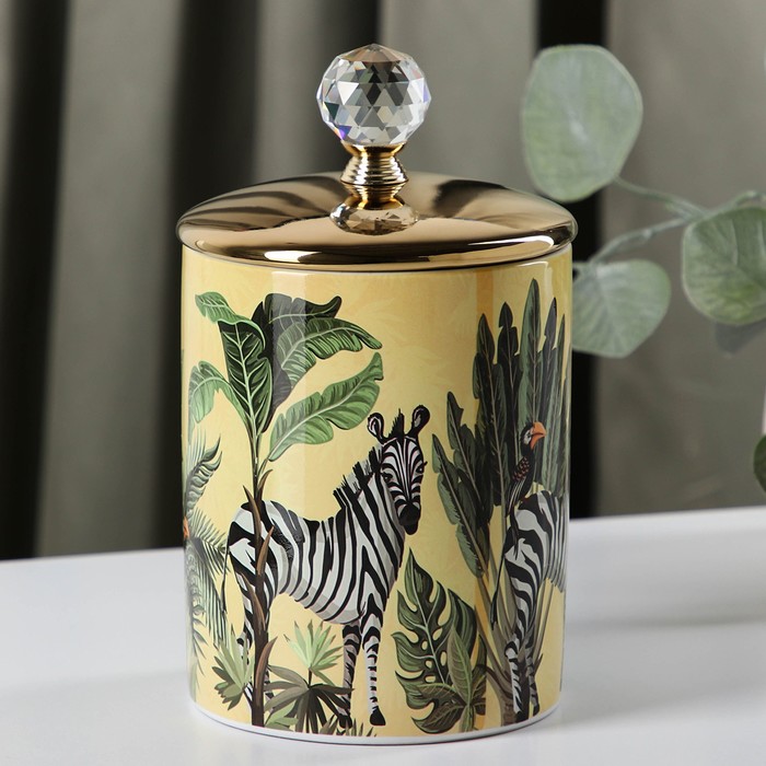 Банка для сыпучих продуктов «Джунгли. Зебра», 11×19 см