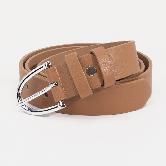 

Ремень, ширина 3 см, винт, пряжка металл, цвет бежевый