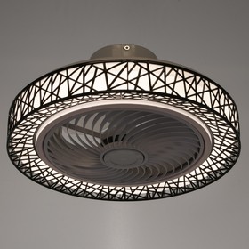 

Люстра-вентилятор с ПДУ "Птичье гнездо" 72Вт LED 3000-6000K черный 50х50х20 см