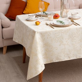 

Скатерть Этель "Patterns" цвет золотой, 142*220 +/-3 см, 115 ±10 гр,100% п/э