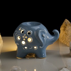 Аромалампа "Слоник", голубой, глянец, 9.5 см