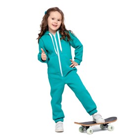 

Комбинезон для девочки с капюшоном, рост 92 см, цвет ментоловый